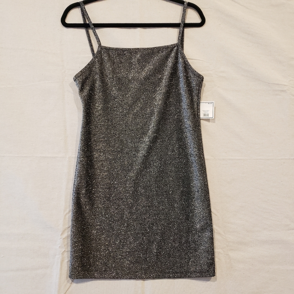 H&M Gray Spaghetti Strap Sheath Mini Dress